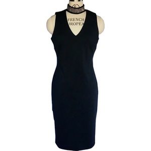 Studded Choker Sheath Dress Black